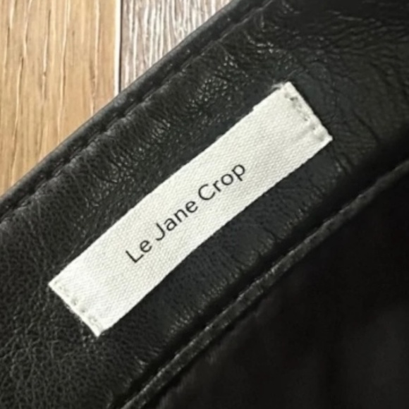 FRAME LE JANE CROP FAUX LEATHER PANTS IN NOIR - Picture 5 of 13